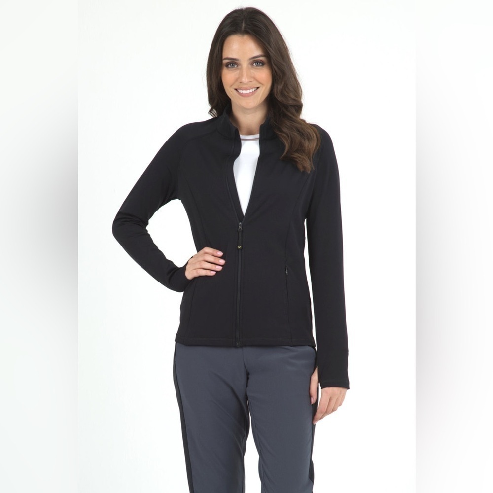 Ibkul Women’s Jacket Size Small 76000 Size Small Black Logo Performance Full Zip